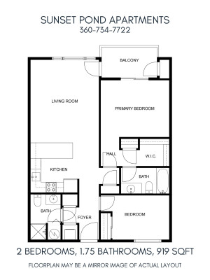 2 x 1.75, 919 sq.ft. 